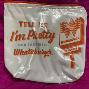 Whataburger White and Orange Cosmetic Bag